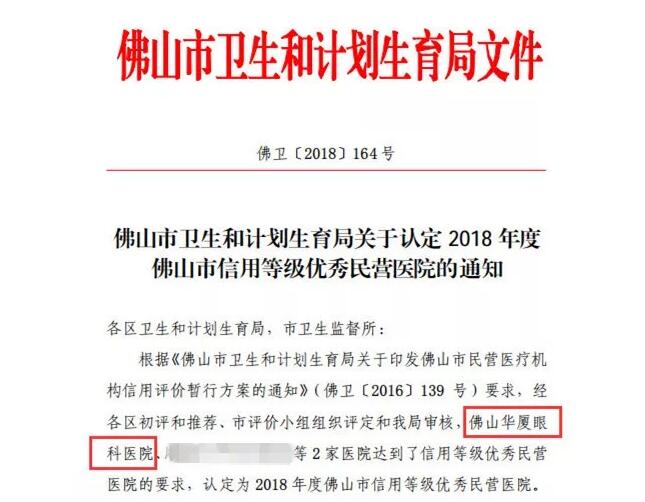 2018年度佛山市民营医疗机构信用等级评价中 佛山8868体育官方网站(官方)登录入口获评为为“ 单位”.jpg