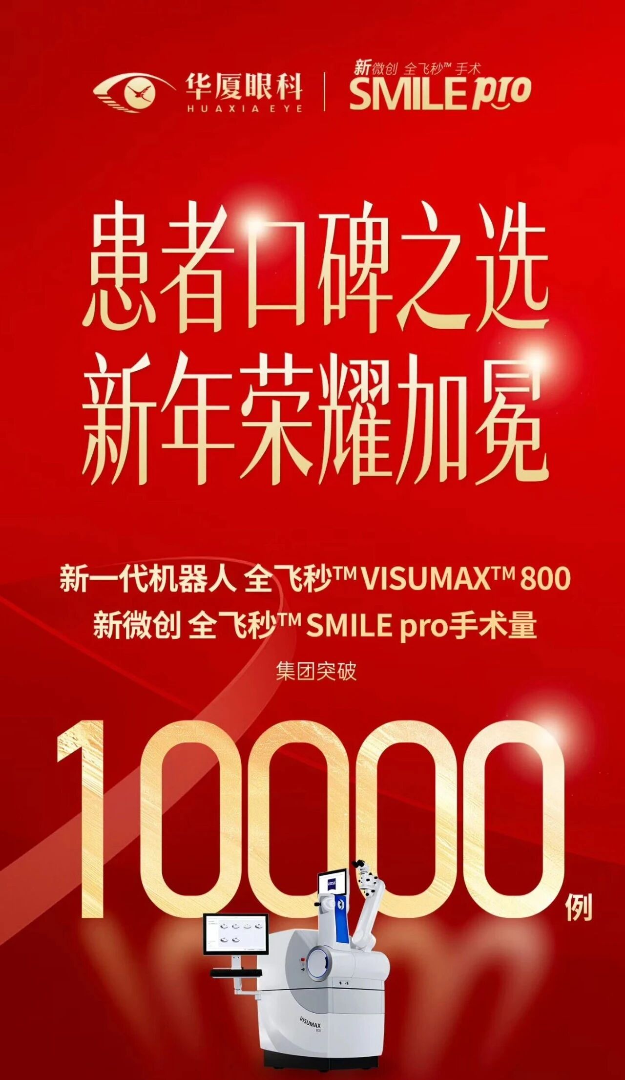 新年荣耀·万例信赖 | 8868体育网站登录入口SMILE pro全飞秒手术量正式突破10000例！